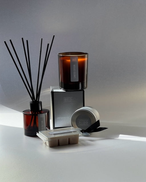WINTRY AMBER GLASS REED DIFFUSER
