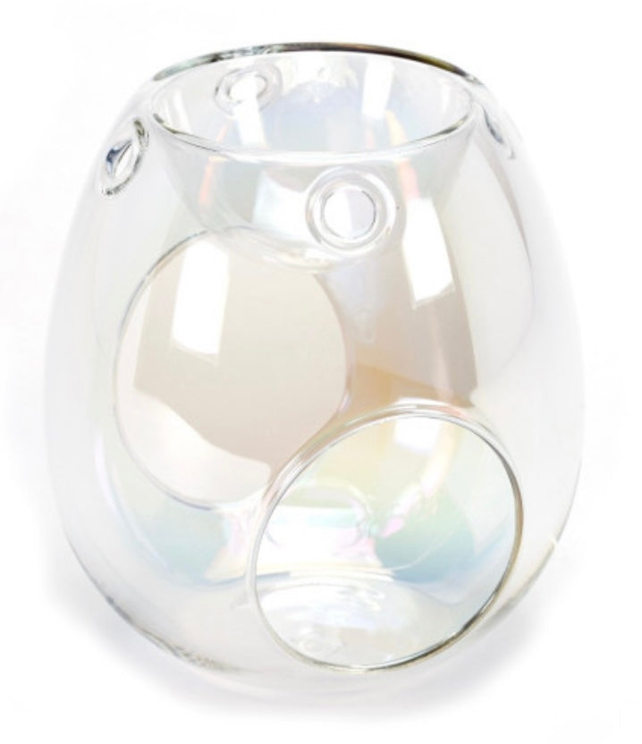 WAX MELT WARMER - PEARL GREY GLASS