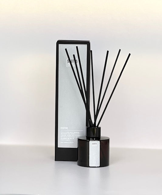 FESTIVE AMBER GLASS REED DIFFUSER
