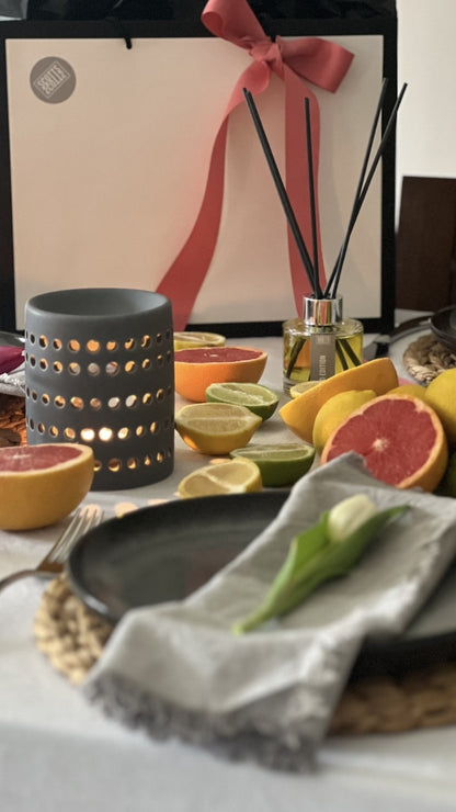 WAX MELT WARMER - GREY CUT OUT DOT