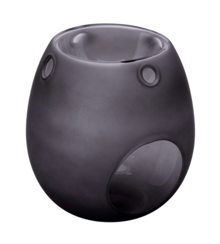 WAX MELT WARMER - FROSTED BLACK GLASS
