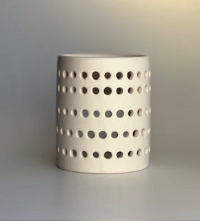 WAX MELT WARMER - WHITE CUT OUT DOT
